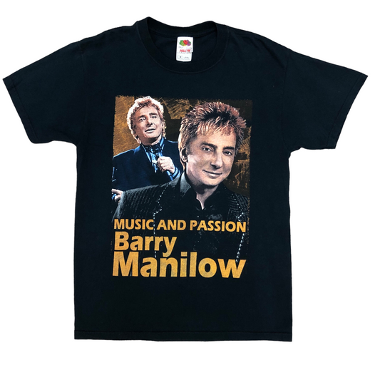Y2K Barry Manilow "Music And Passion" Tour Bootleg Style Black Graphic T-Shirt - Size Medium